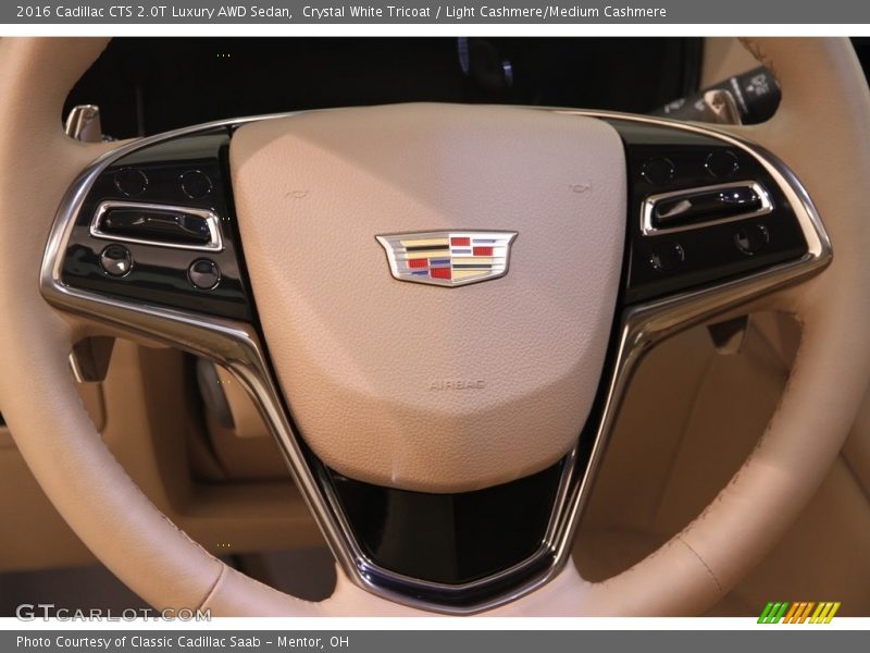 Crystal White Tricoat / Light Cashmere/Medium Cashmere 2016 Cadillac CTS 2.0T Luxury AWD Sedan