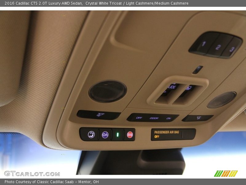 Crystal White Tricoat / Light Cashmere/Medium Cashmere 2016 Cadillac CTS 2.0T Luxury AWD Sedan