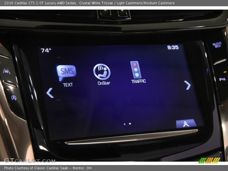Crystal White Tricoat / Light Cashmere/Medium Cashmere 2016 Cadillac CTS 2.0T Luxury AWD Sedan