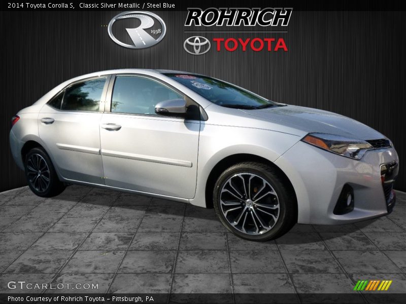 Classic Silver Metallic / Steel Blue 2014 Toyota Corolla S