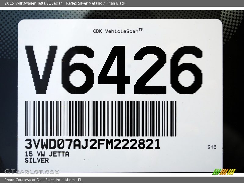 Reflex Silver Metallic / Titan Black 2015 Volkswagen Jetta SE Sedan