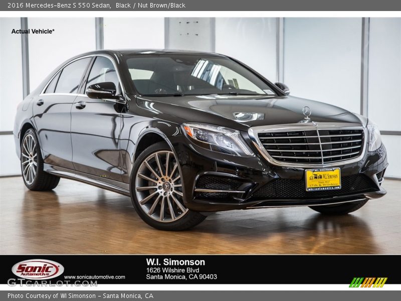 Black / Nut Brown/Black 2016 Mercedes-Benz S 550 Sedan