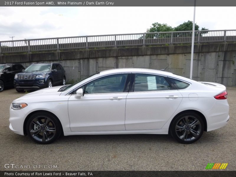 White Platinum / Dark Earth Grey 2017 Ford Fusion Sport AWD
