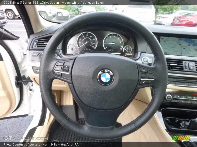 Alpine White / Venetian Beige 2013 BMW 5 Series 528i xDrive Sedan