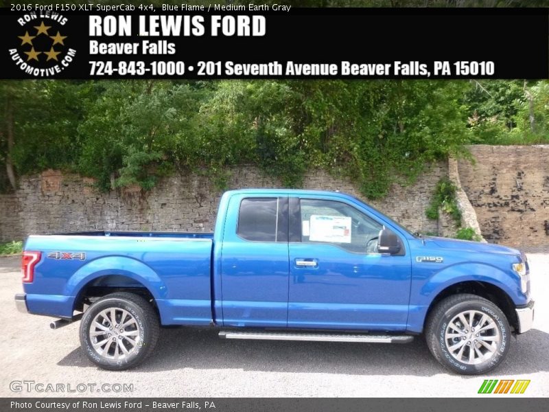 Blue Flame / Medium Earth Gray 2016 Ford F150 XLT SuperCab 4x4