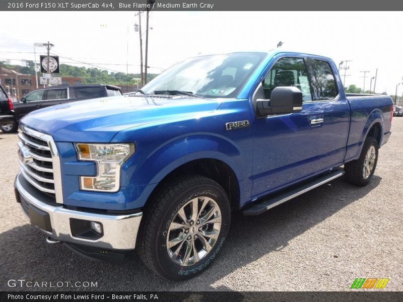 Blue Flame / Medium Earth Gray 2016 Ford F150 XLT SuperCab 4x4