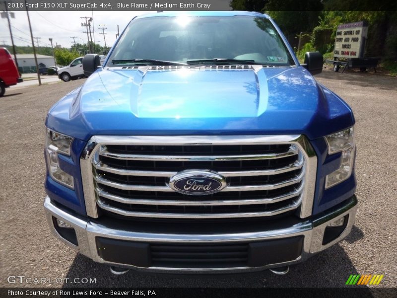 Blue Flame / Medium Earth Gray 2016 Ford F150 XLT SuperCab 4x4