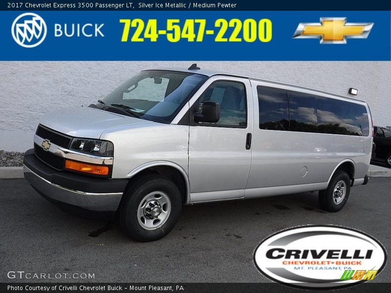 Silver Ice Metallic / Medium Pewter 2017 Chevrolet Express 3500 Passenger LT