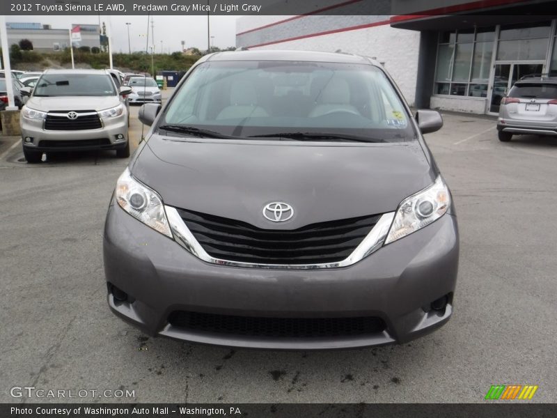Predawn Gray Mica / Light Gray 2012 Toyota Sienna LE AWD