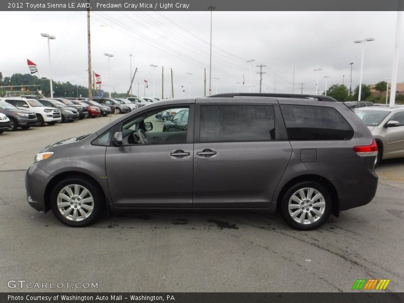 Predawn Gray Mica / Light Gray 2012 Toyota Sienna LE AWD