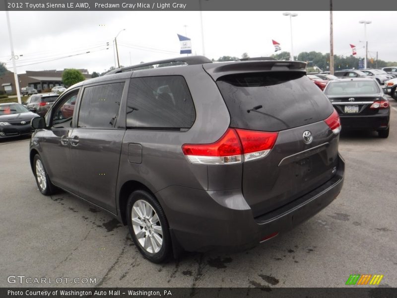 Predawn Gray Mica / Light Gray 2012 Toyota Sienna LE AWD