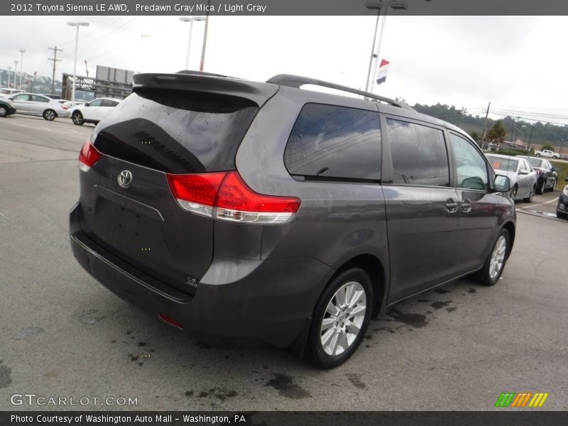 Predawn Gray Mica / Light Gray 2012 Toyota Sienna LE AWD