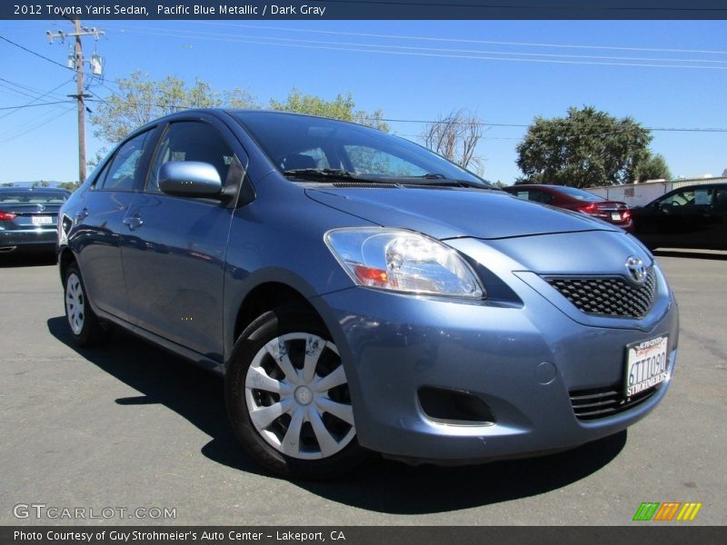Pacific Blue Metallic / Dark Gray 2012 Toyota Yaris Sedan