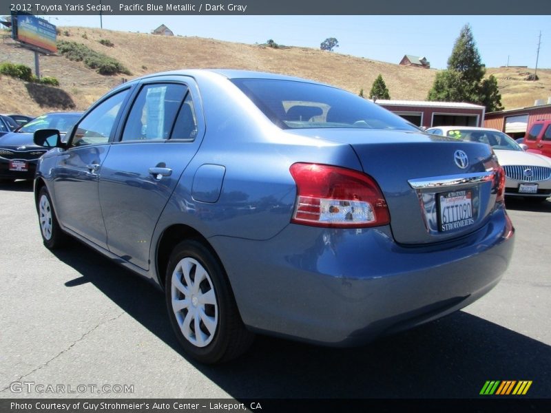 Pacific Blue Metallic / Dark Gray 2012 Toyota Yaris Sedan