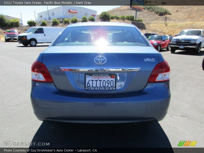 Pacific Blue Metallic / Dark Gray 2012 Toyota Yaris Sedan