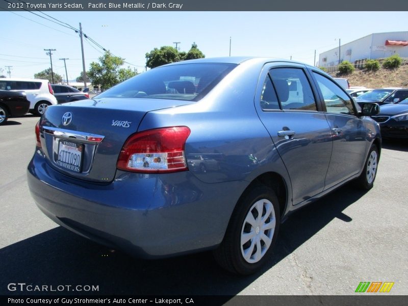 Pacific Blue Metallic / Dark Gray 2012 Toyota Yaris Sedan