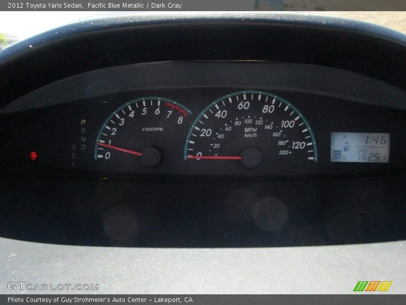Pacific Blue Metallic / Dark Gray 2012 Toyota Yaris Sedan