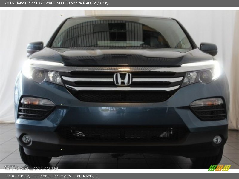 Steel Sapphire Metallic / Gray 2016 Honda Pilot EX-L AWD