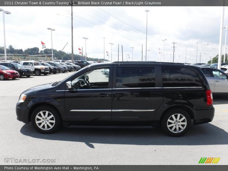 Brilliant Black Crystal Pearl / Black/Light Graystone 2011 Chrysler Town & Country Touring - L