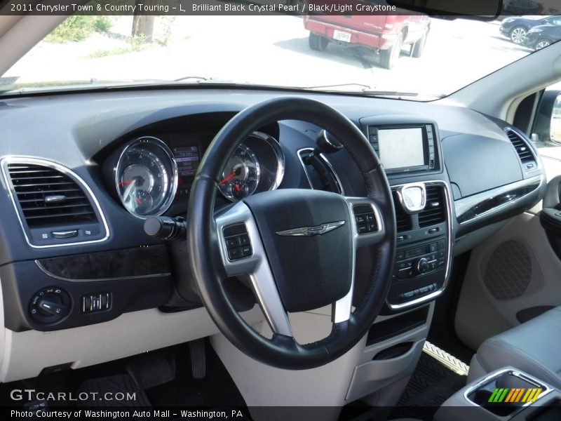Brilliant Black Crystal Pearl / Black/Light Graystone 2011 Chrysler Town & Country Touring - L