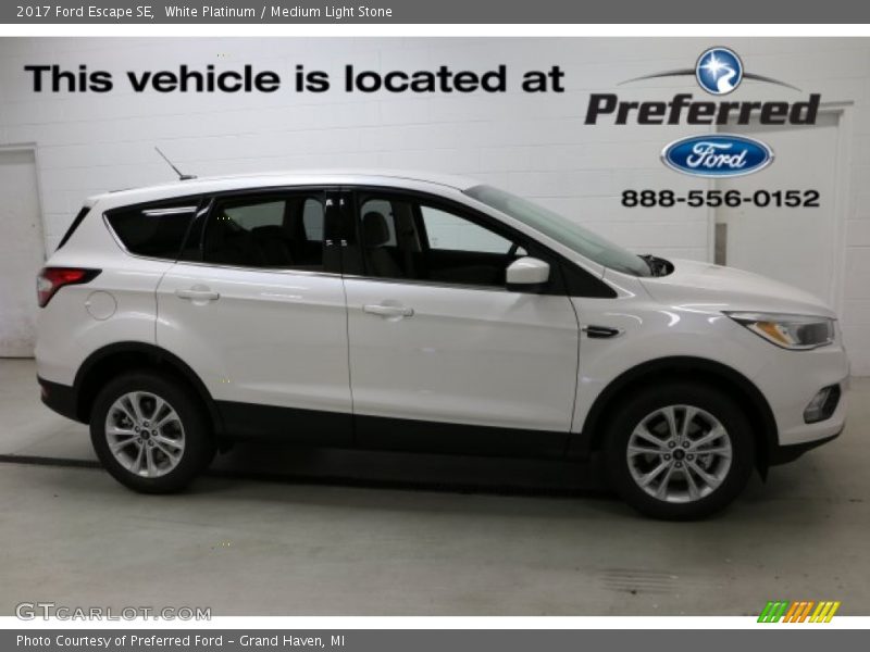 White Platinum / Medium Light Stone 2017 Ford Escape SE