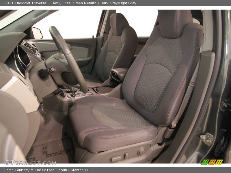 Steel Green Metallic / Dark Gray/Light Gray 2011 Chevrolet Traverse LT AWD