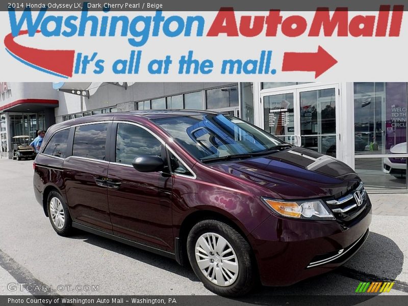 Dark Cherry Pearl / Beige 2014 Honda Odyssey LX