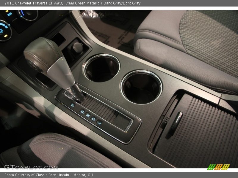 Steel Green Metallic / Dark Gray/Light Gray 2011 Chevrolet Traverse LT AWD