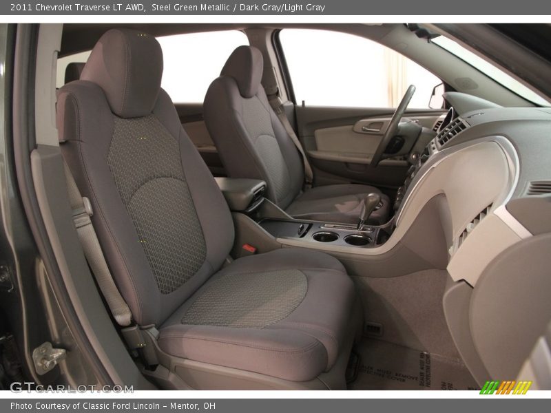 Steel Green Metallic / Dark Gray/Light Gray 2011 Chevrolet Traverse LT AWD