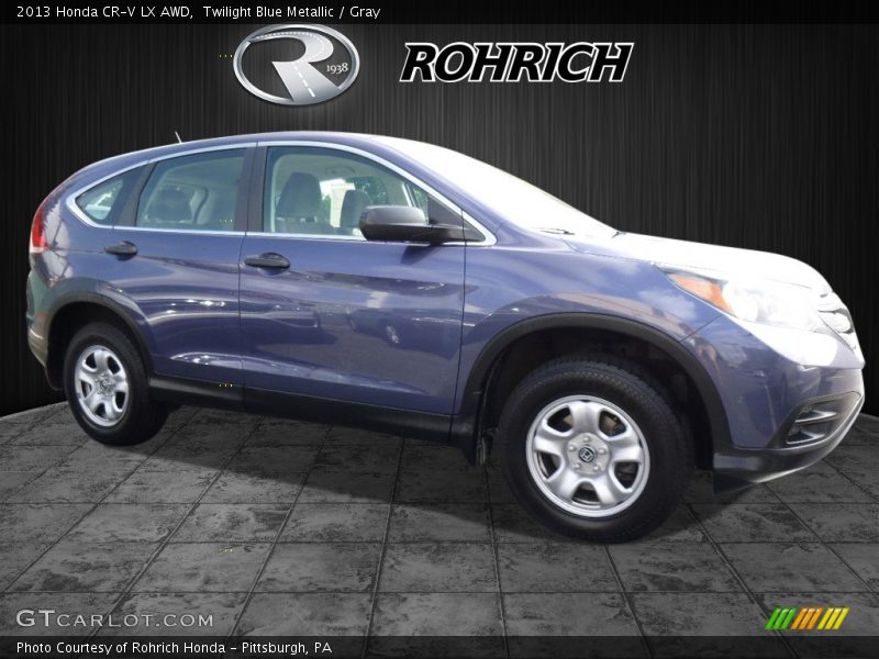 Twilight Blue Metallic / Gray 2013 Honda CR-V LX AWD