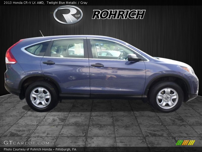 Twilight Blue Metallic / Gray 2013 Honda CR-V LX AWD