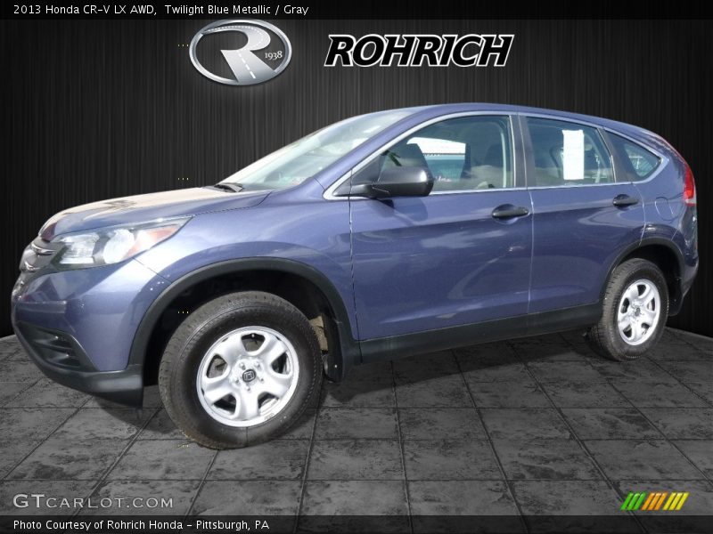 Twilight Blue Metallic / Gray 2013 Honda CR-V LX AWD