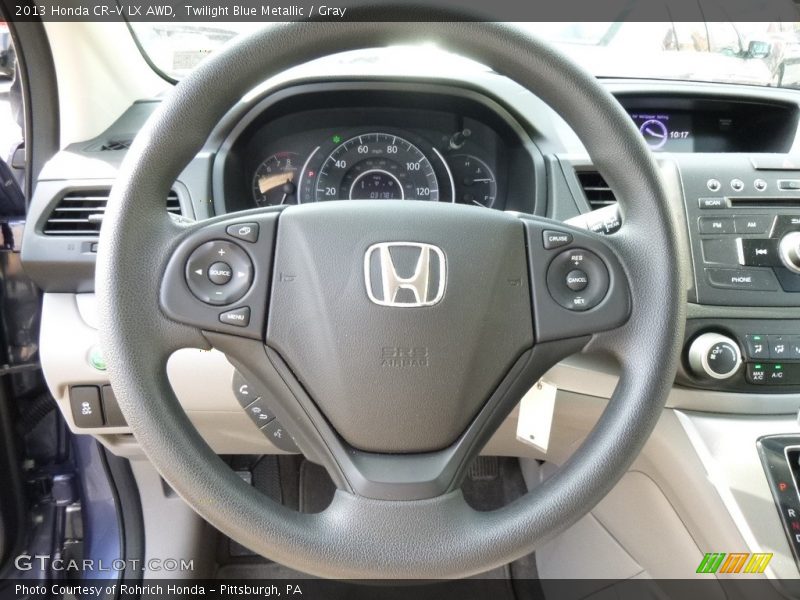 Twilight Blue Metallic / Gray 2013 Honda CR-V LX AWD