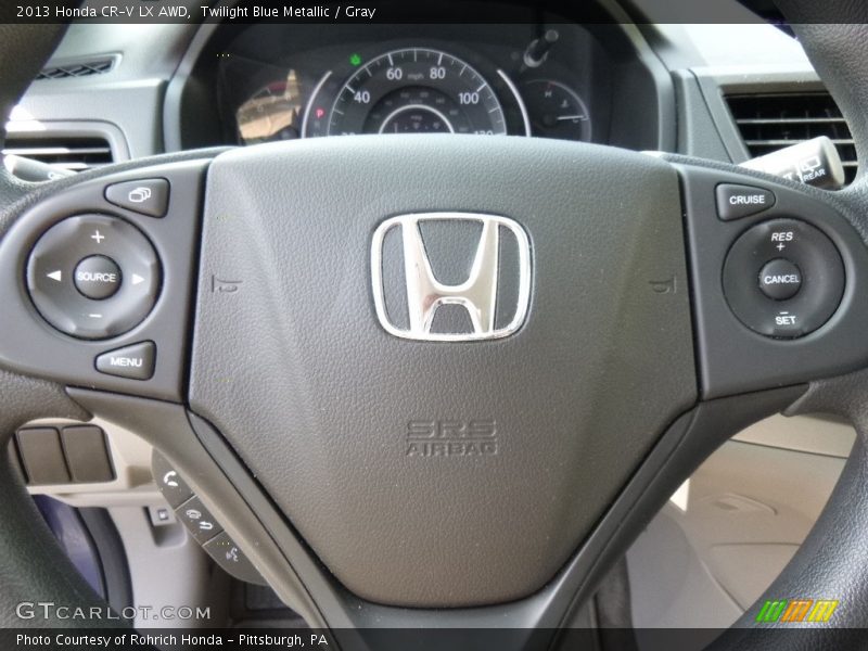 Twilight Blue Metallic / Gray 2013 Honda CR-V LX AWD