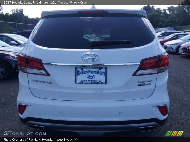 Monaco White / Gray 2017 Hyundai Santa Fe Ultimate AWD