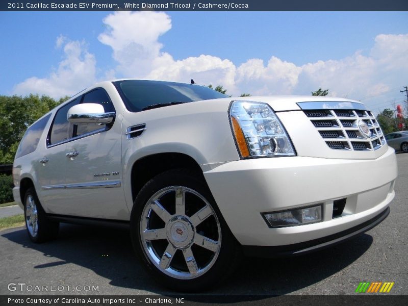 White Diamond Tricoat / Cashmere/Cocoa 2011 Cadillac Escalade ESV Premium