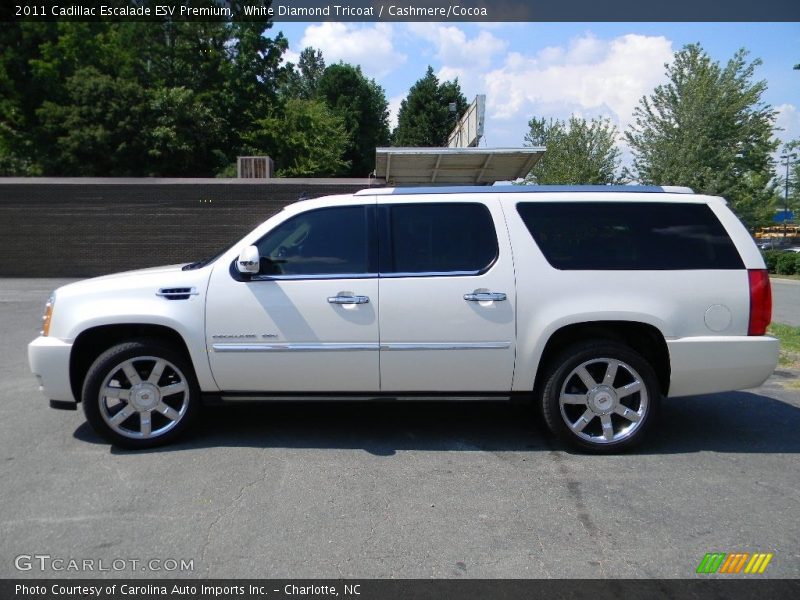 White Diamond Tricoat / Cashmere/Cocoa 2011 Cadillac Escalade ESV Premium