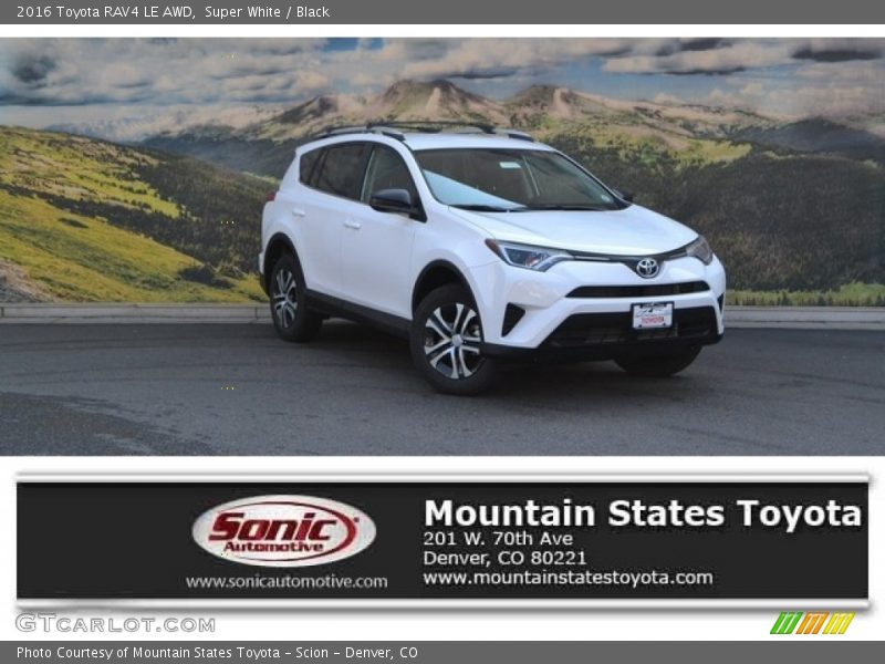 Super White / Black 2016 Toyota RAV4 LE AWD