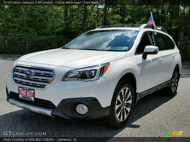 Crystal White Pearl / Slate Black 2016 Subaru Outback 3.6R Limited