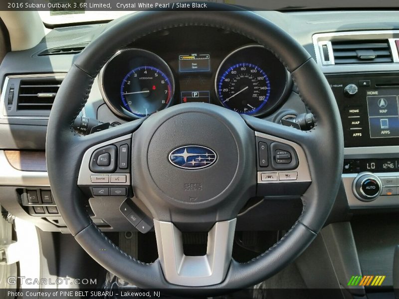 Crystal White Pearl / Slate Black 2016 Subaru Outback 3.6R Limited