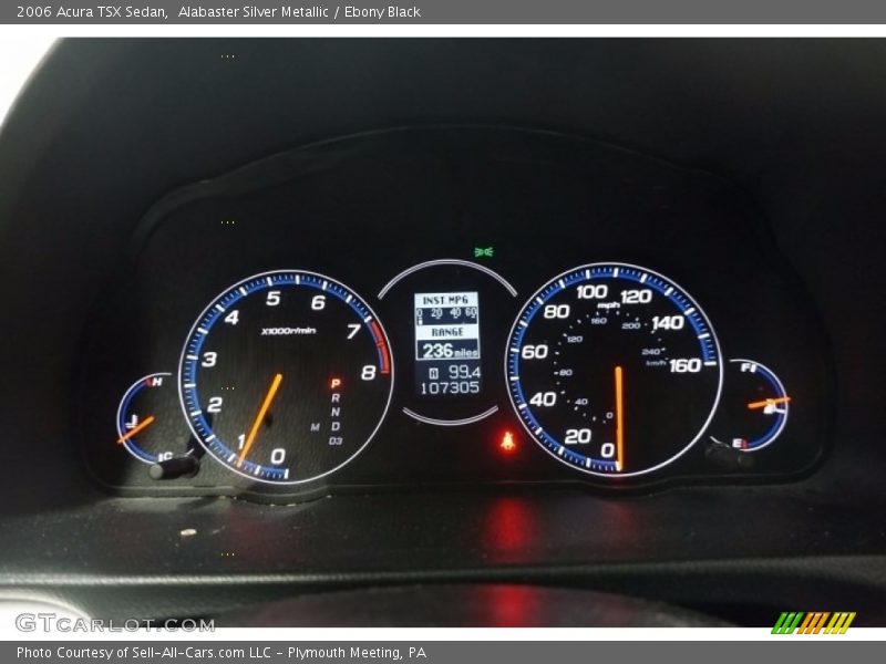 Alabaster Silver Metallic / Ebony Black 2006 Acura TSX Sedan