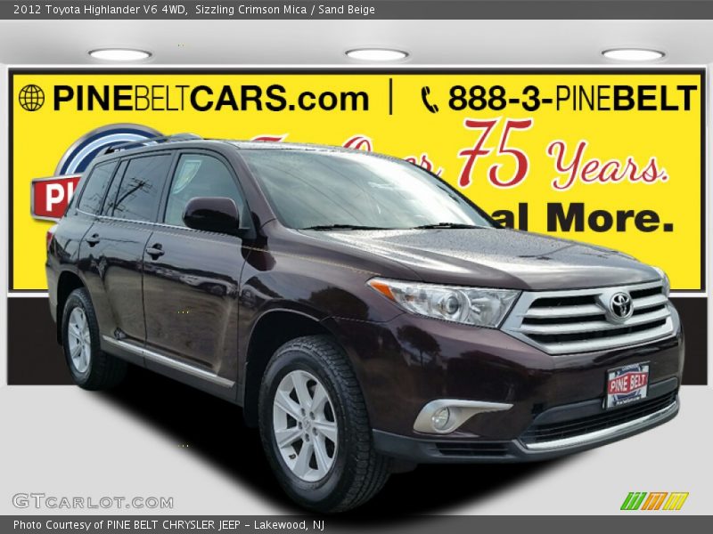 Sizzling Crimson Mica / Sand Beige 2012 Toyota Highlander V6 4WD