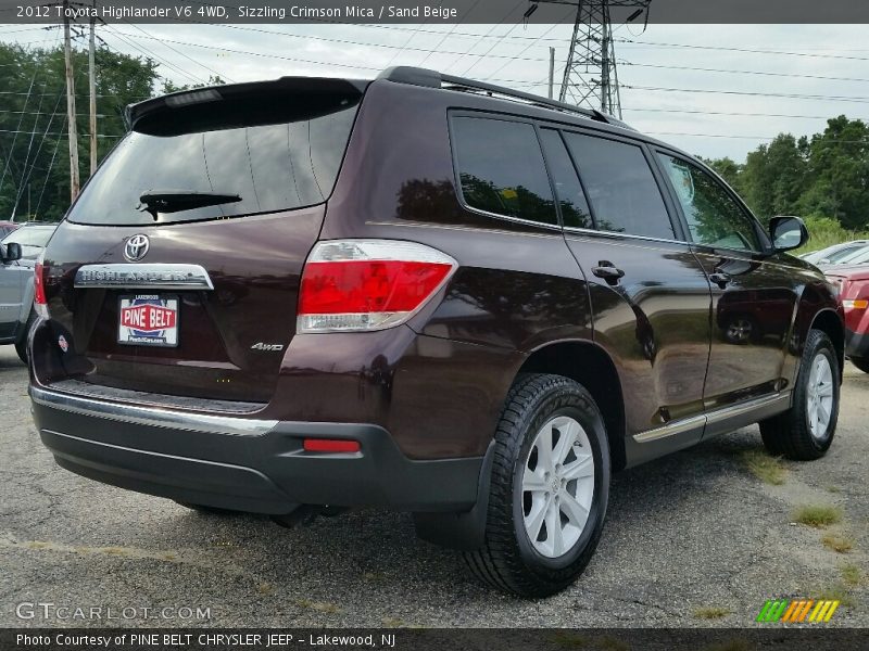 Sizzling Crimson Mica / Sand Beige 2012 Toyota Highlander V6 4WD