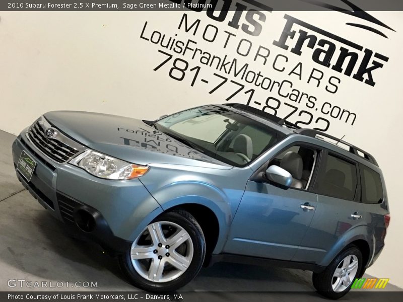 Sage Green Metallic / Platinum 2010 Subaru Forester 2.5 X Premium