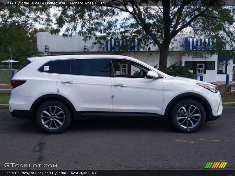 Monaco White / Black 2017 Hyundai Santa Fe Limited AWD