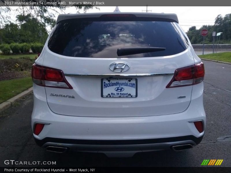 Monaco White / Black 2017 Hyundai Santa Fe Limited AWD