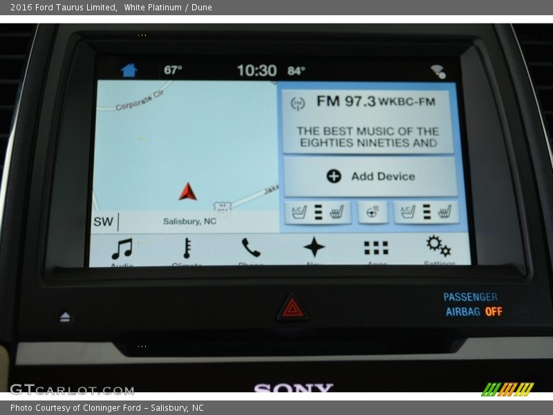 White Platinum / Dune 2016 Ford Taurus Limited