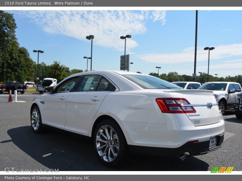 White Platinum / Dune 2016 Ford Taurus Limited