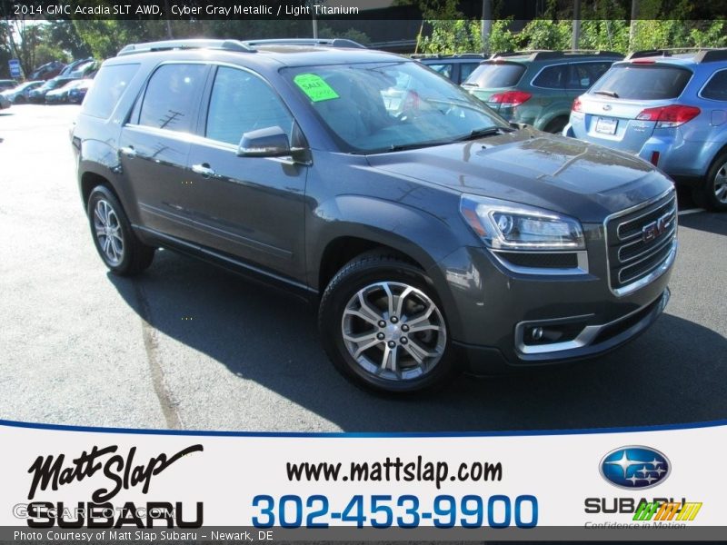 Cyber Gray Metallic / Light Titanium 2014 GMC Acadia SLT AWD