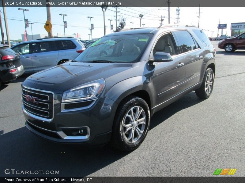 Cyber Gray Metallic / Light Titanium 2014 GMC Acadia SLT AWD